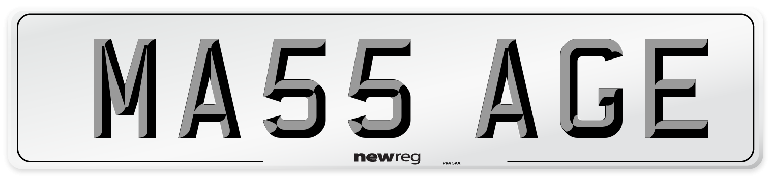 MA55 AGE Number Plate from New Reg